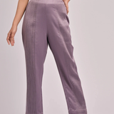 Red Balloon Top Paired With Pleated Pants