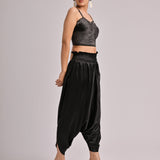 Printed Pleated Bustier With Harem/Dhoti Pants